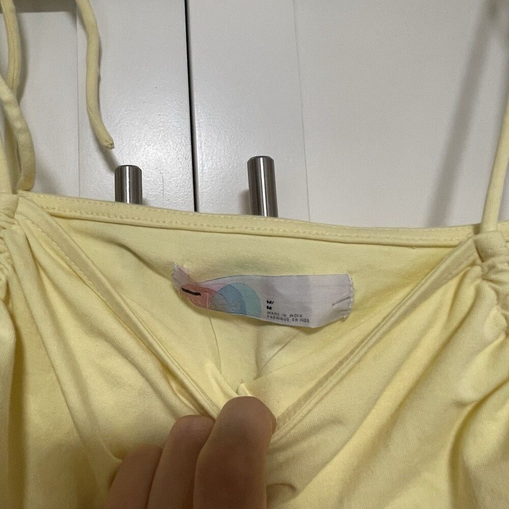 Free People Darcy Drop Waist Midi Tank Dress Mellow Yellow Size M NWOT - Picture 3 of 11